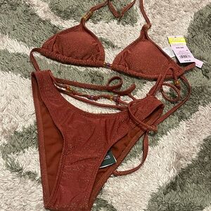 Target Wild Fable Rust Glitter Bikini Set